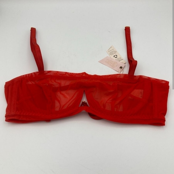 Nwt Hah Free People Wired Bra Blood Orange Lingerie - Picture 2 of 2
